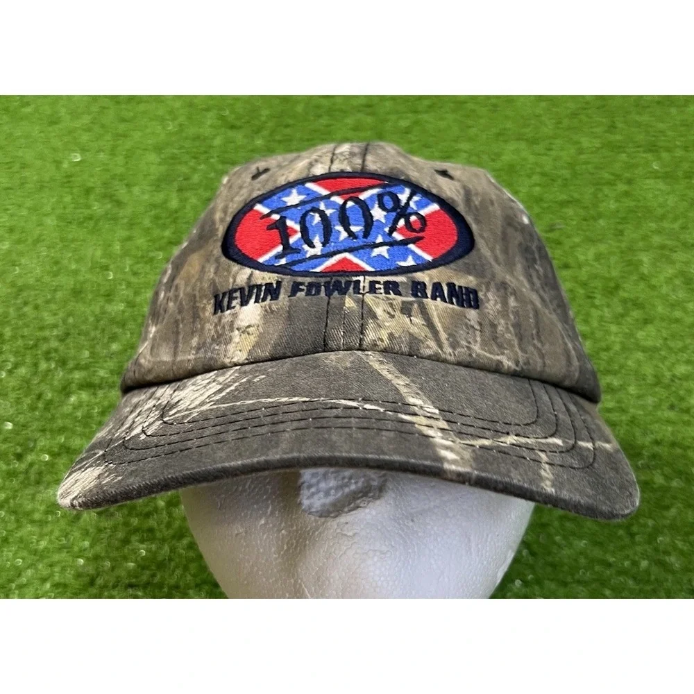 Vintage Mossy Oak Camo‎ Hat 90s Texas Country Concert Merch Kevin Fowler KFF